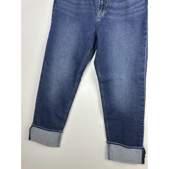 NWT Gap High Rise Cuffed '90s Slim Straight Jeans Blue Denim Plus Size 33 16 - Picture 5 of 12